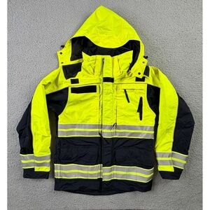 5.11 Tactical Responder Parka Jacket Mens S Hi-Vis Neon Yellow Black Reflective